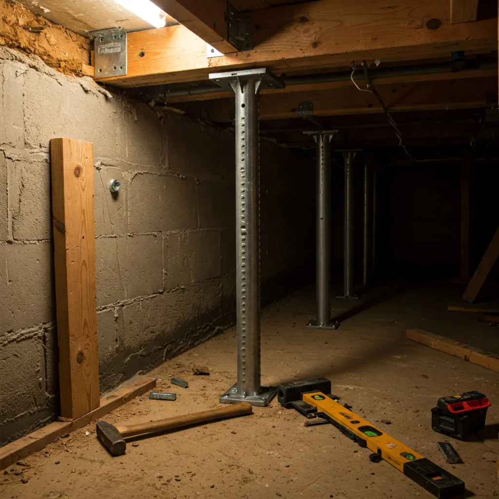 Crawl space foundation support solutions